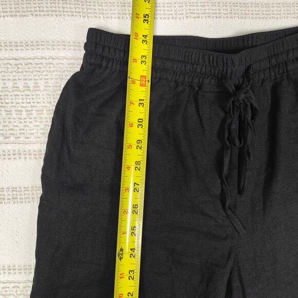 DKNY Pure Black Wide Leg Capri Pants with Pockets Size S NWT - Picture 4 of 8